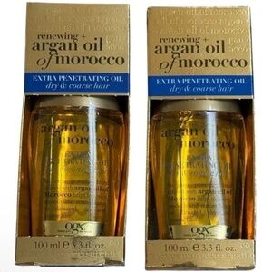 NWT (2) OGX Renewing Argan Oil of Morocco Extra Strength Penetrating Oil 3.3 OZ